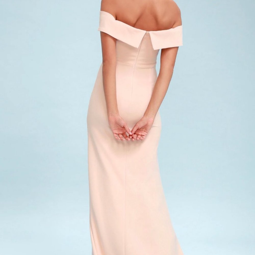 Song of Love Blush Pink Off-the-Shoulder Maxi Dress
